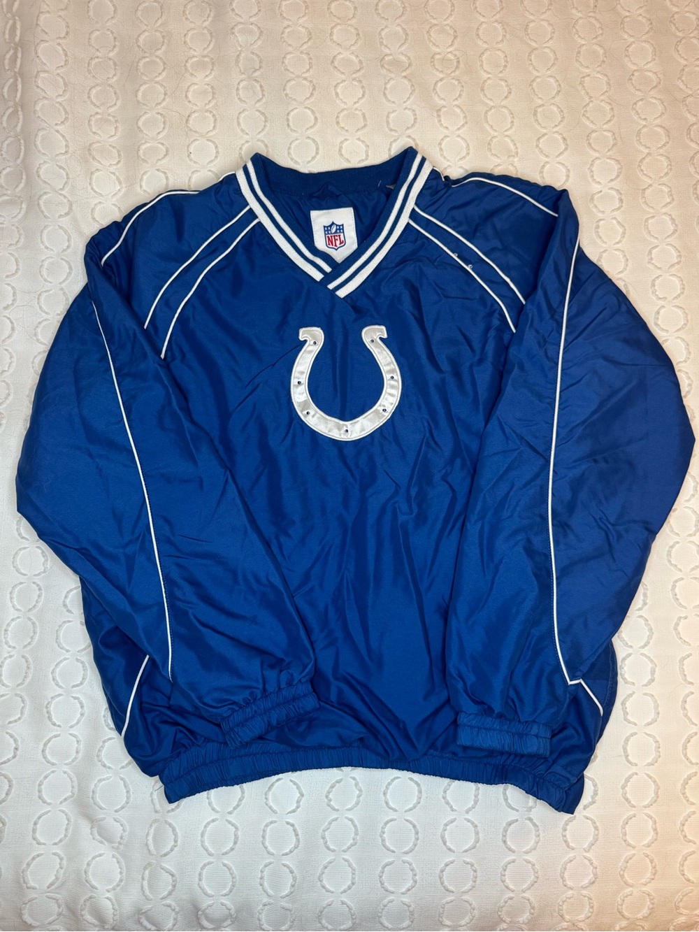 Men’s Large NFL Indianapolis Colts Blue Pullover Jacket